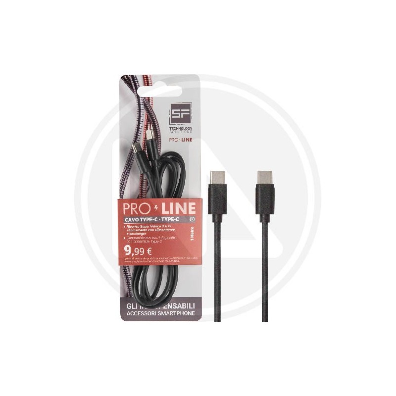 TYPE-C/TYPE-C SMARTPHONE CABLE 1 MT BLACK PROLINE TYPE-C/TYPE-C SMARTPHONE CABLE 1 MT BLACK PROLINE