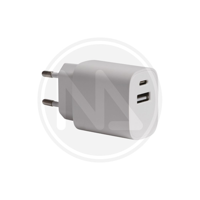 USB + TYPE C WHITE POWER SUPPLY FOR SMARTPHONE USB + TYPE C WHITE POWER SUPPLY FOR SMARTPHONE