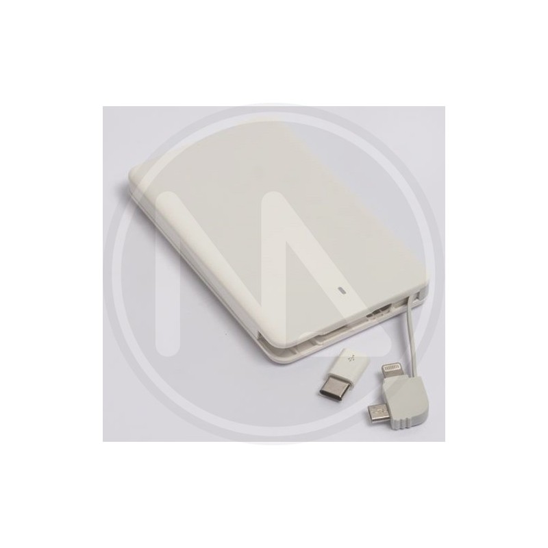 POWER BANK 5000MAH 3 IN 1 WHITE