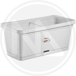 "NATURAL" WHITE PLANTER WITH WATER RESERVE