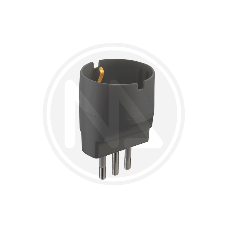 ADATTATORE SEMPLICE 10/16A PRESA SCHUKO GRIGIO