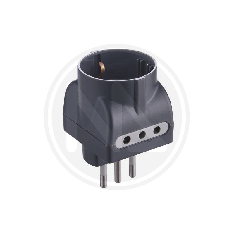 TRIPLE ADAPTER 10A GRAY SCHUKO SOCKET TRIPLE ADAPTER 10A GRAY SCHUKO SOCKET