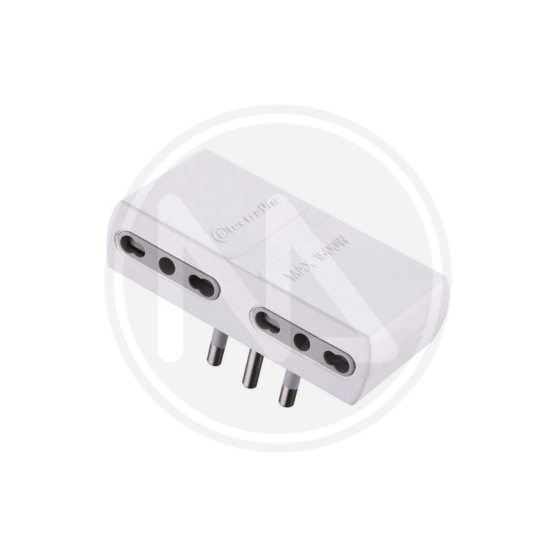 quadruple flat adapter 10/16A white
