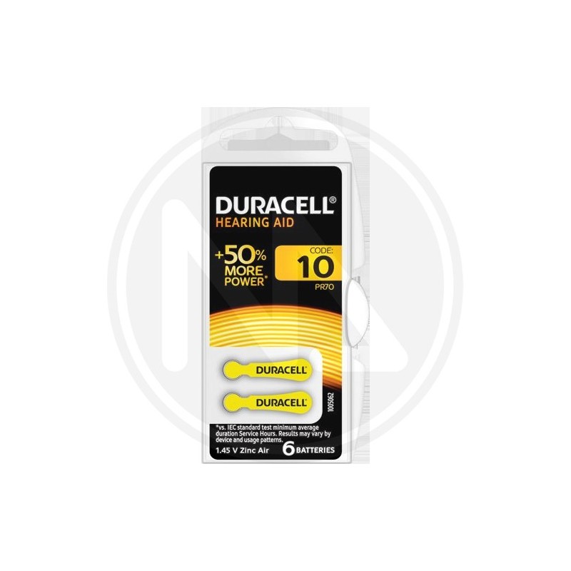 BATTERIE PER APPARECCHI ACUSTICI "EASY TAB10 GIALLO" DURACELL