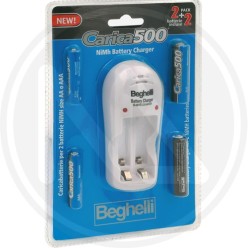 CARICABATTERIE PER BATTERIE RICARICABILI "CARICA500 PACK" BEGHELLI
