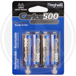 BATTERY CHARGER + RECHARGEABLE BATTERIES "CARICA500 2+2" BEGHELLI