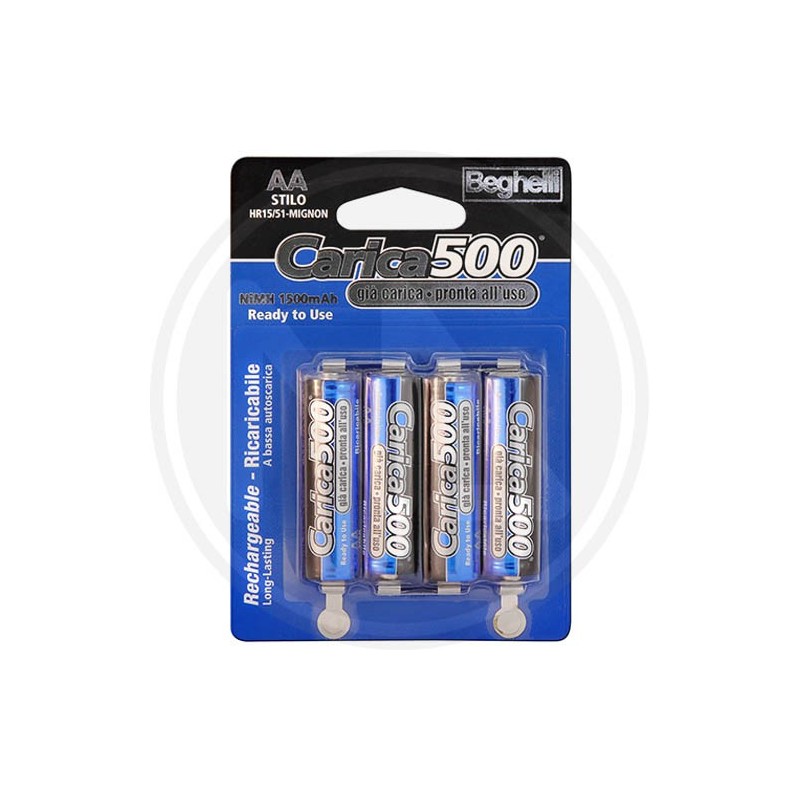BATTERY CHARGER + RECHARGEABLE BATTERIES "CARICA500 2+2" BEGHELLI