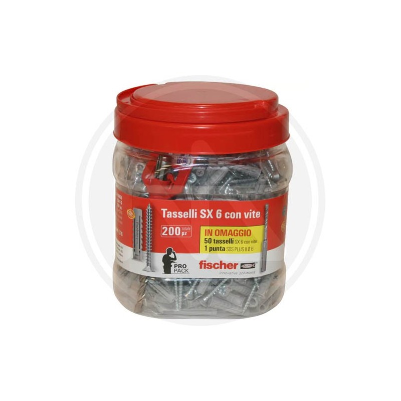 LEFT FISCHER NYLON ANCHORS WITH SCREW IN JAR