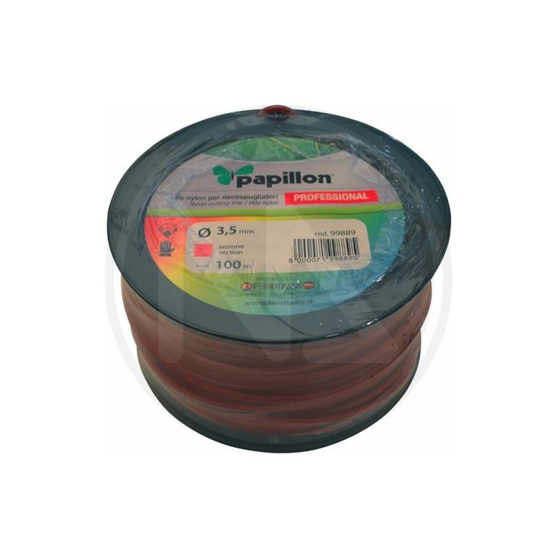 square nylon cutting line for brush cutters "professional" papillon