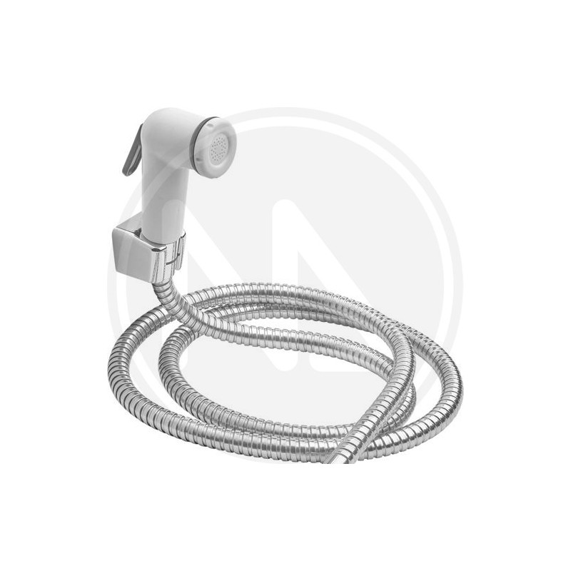 white SHOWER HEAD with push button "SHUT-OFF" MAURER