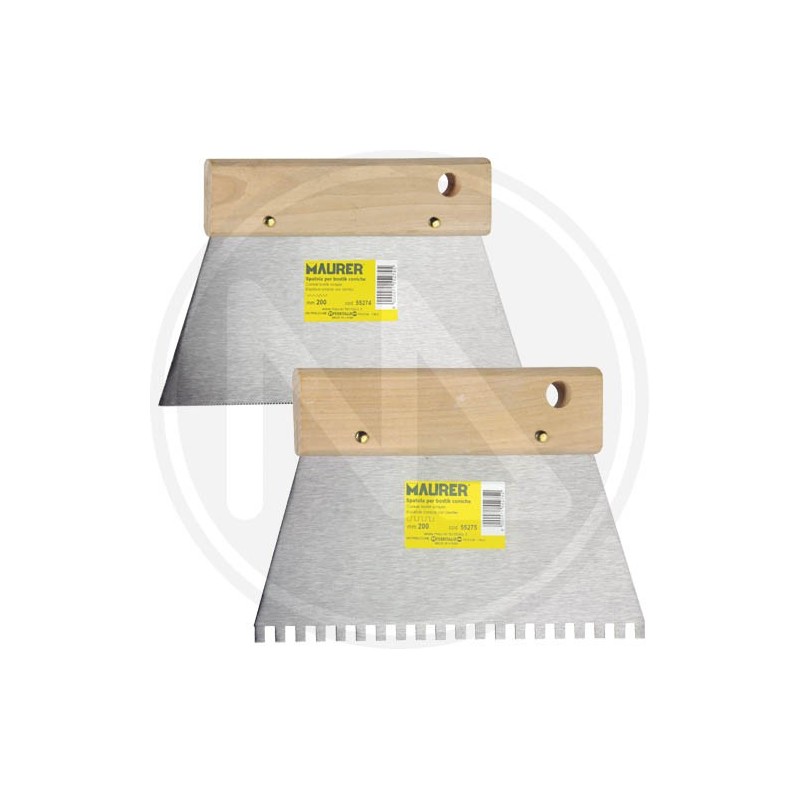 spatola conica manico piatto in legno maurer
