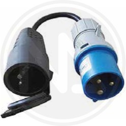 ADAPTER INDUSTRIAL CEE PLUG + SCHUKO MAURER PLUS SOCKET