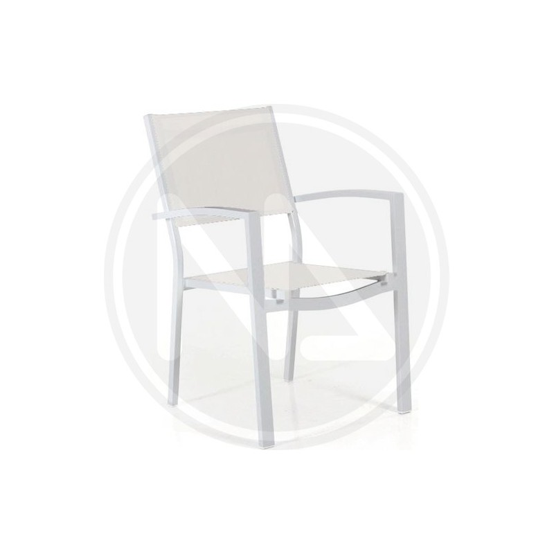 SEDIA CON BRACCIOLI in alluminio BIANCO papillon