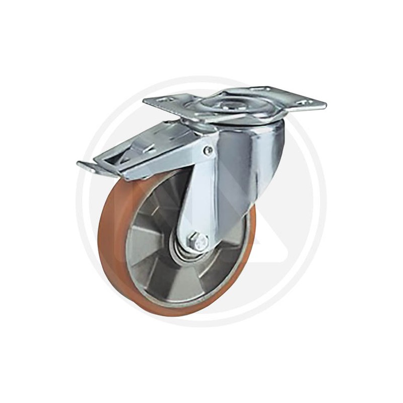 POLYURETHANE WHEEL plate and brake "avcP/2"
