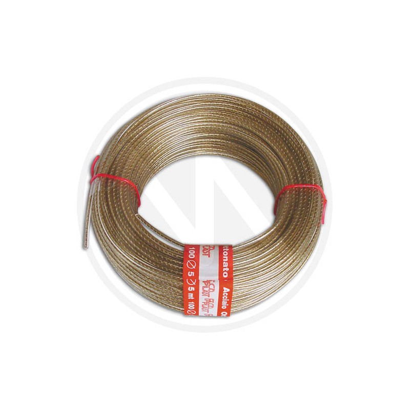 fune PER STENDIBIANCHERIA in acciaio ottonato-pvc