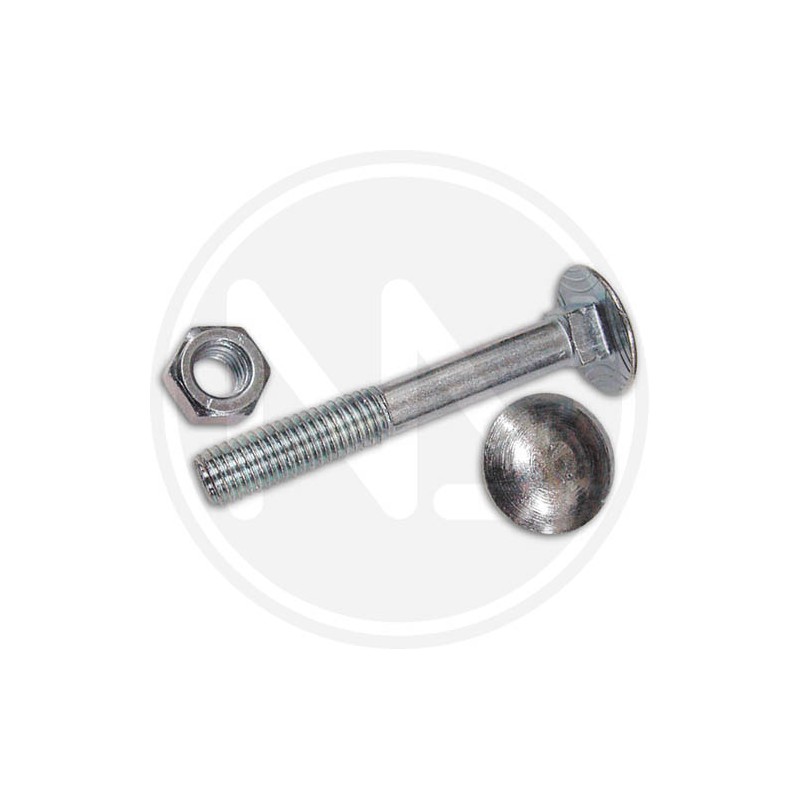 zincplated class 4-8 bolts (with nut) round head 6 mm