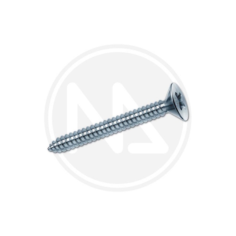 zincplated sftapping metal screws cr flat head 4,8 mm