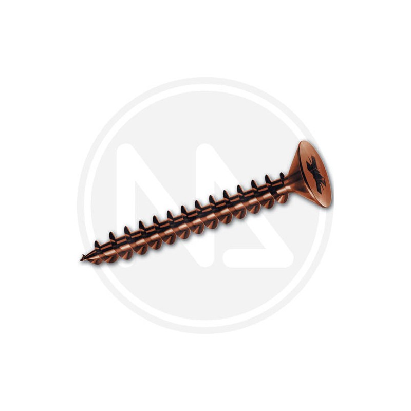 bronzeplated wood screws cr flat head 3 mm panelvit