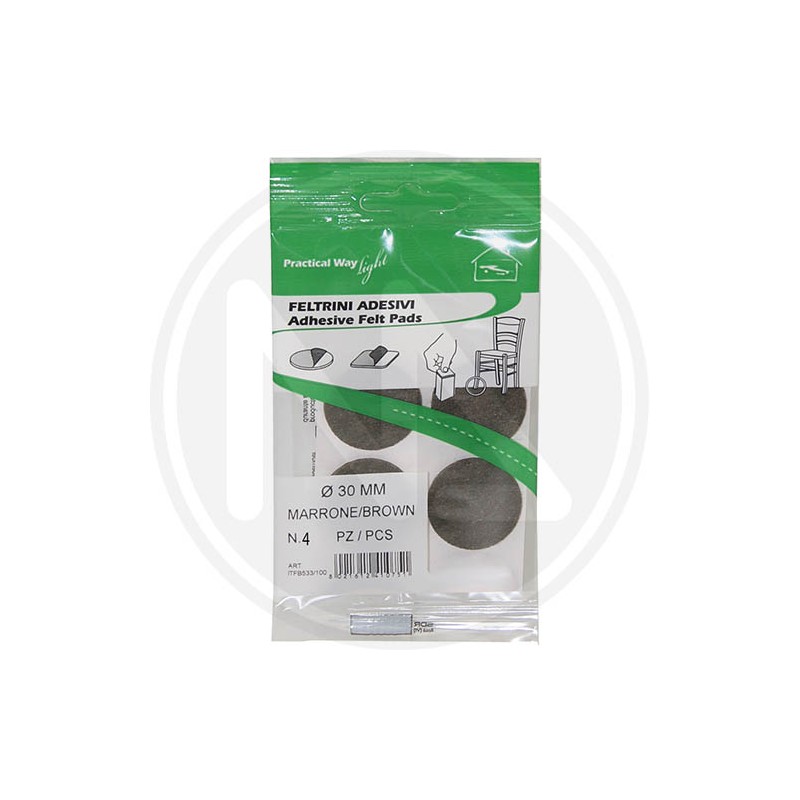 BROWN ADHESIVE FELT ROUND
