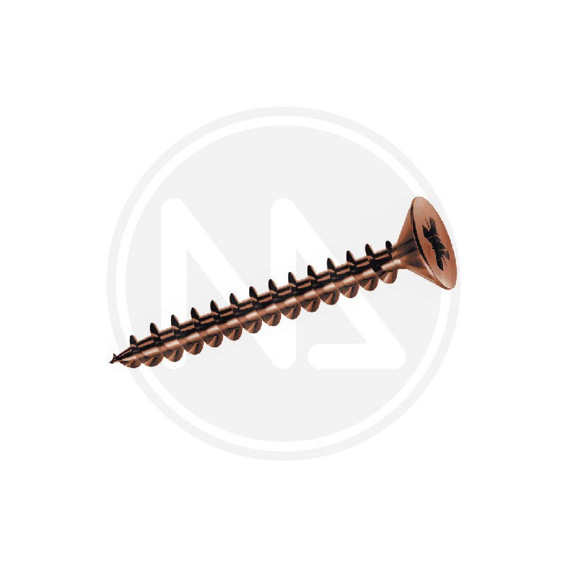 bronzeplated chipboard screws cr flat head 4,5 mm