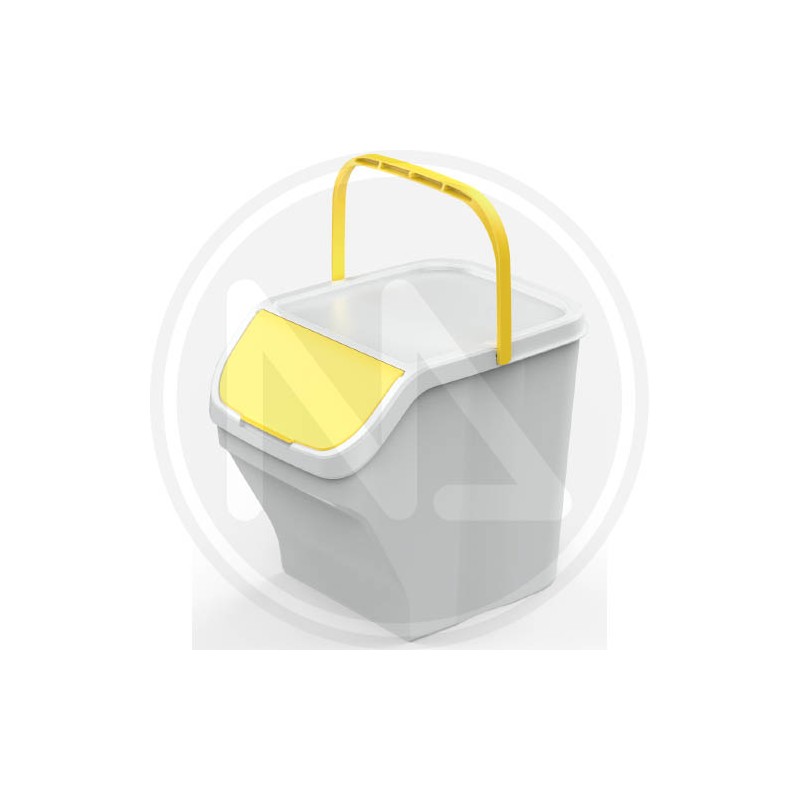 TORRE "stack 'n sort" WASTE DISTRIBUTION BIN WHITE-YELLOW