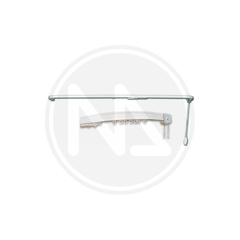 aluminium fixed curtain rod with curves