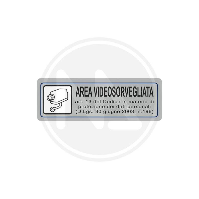 ADHESIVE SIGNS FOR INFORMATIONS SILVER COLOUR "VIDEO SURVEILLANCE AREA"