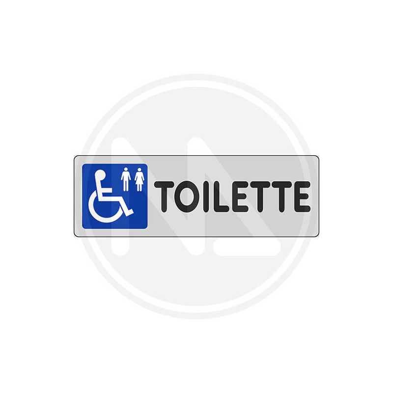 ADHESIVE SIGNS FOR INFORMATIONS SILVER COLOUR "TOILETTE DISABILE"