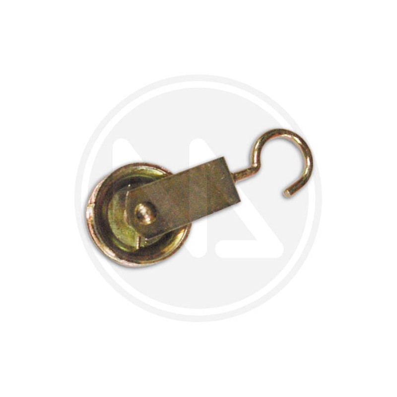 pulley for clotheshorse with brass plated wheel