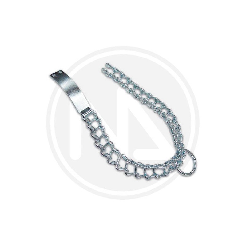 nickel plated collar for dog with metal chain mail