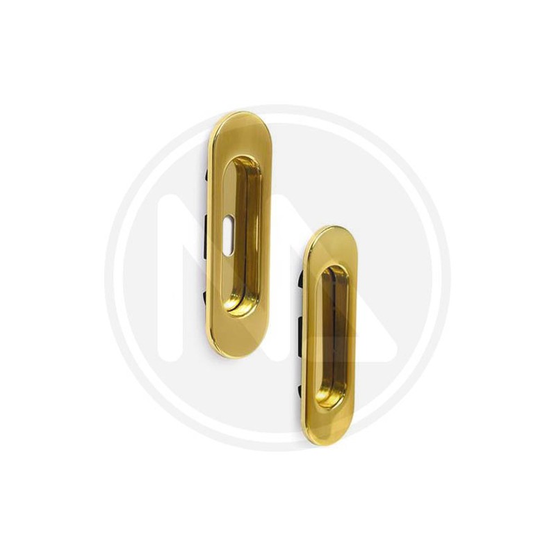 handle for sliding door gold oval recess