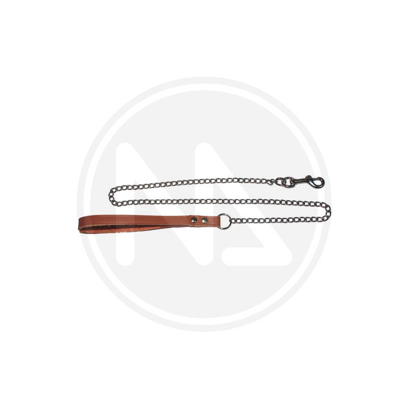 leather leash for dog with chain