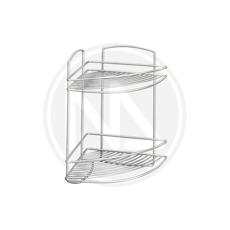 CESTELLO ANGOLARE 2 PIANI "ONDA" METALTEX