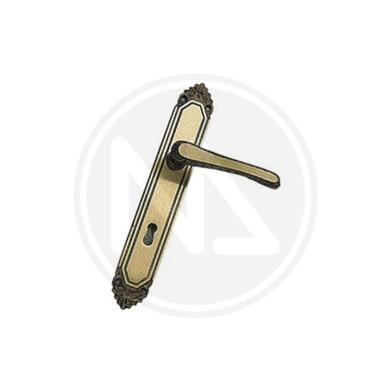 bronze brass door handle "export" WITH PLATES