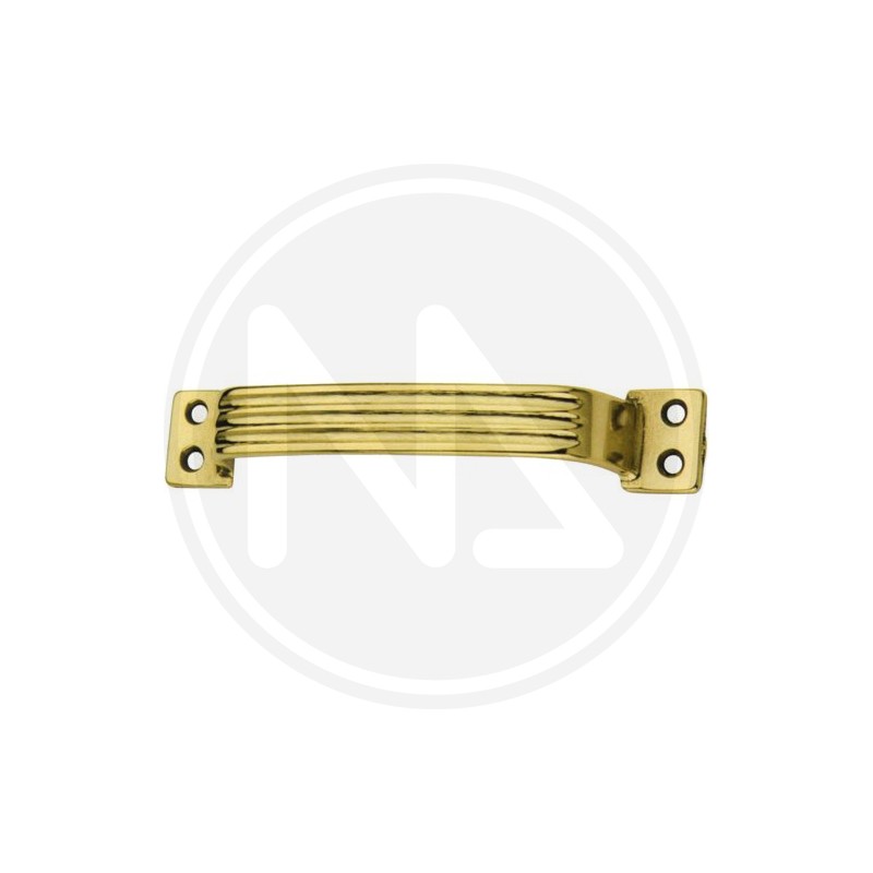 FURNITURE HANDLE STRIPED POLISHED BRASS