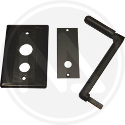 kit covering plate + handle for outside rope winch for window
