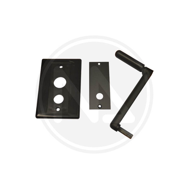 kit covering plate + handle for outside rope winch for window