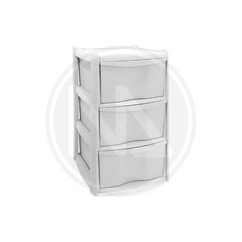 white CHEST OF 3 DRAWERS