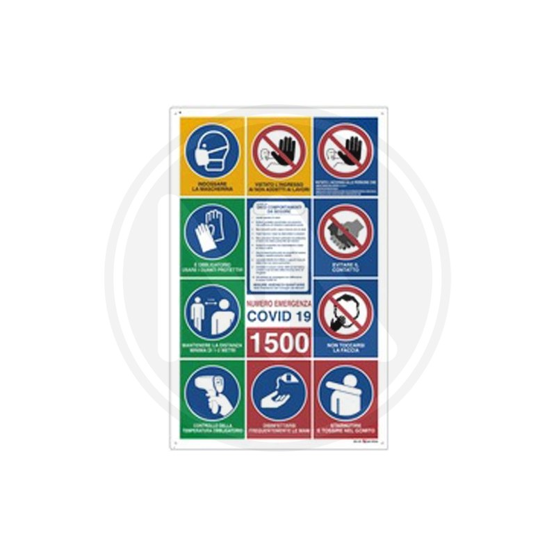 SIGNAL FOR CONSTRUCTION SITE IN polionda "11 covid-19 symbols"
