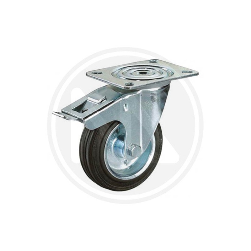 rubber wheel with revolving plate and brake "EPBSX/2"