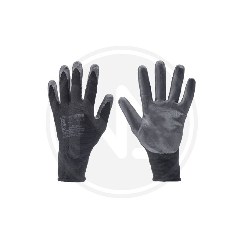 BLACK NITRILE WORK GLOVES "EUROLITE 1NIBB"