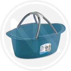 OVAL LINEN BASKET WITH HANDLES "STELLA"