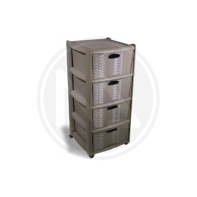 CHEST OF 4 DRAWERS rattan CORTECCIA MET