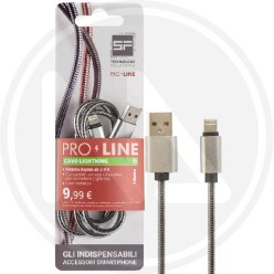 CAVO SMARTPHONE USB LIGHTNING 1 MT METALLICO GREY "PROLINE"