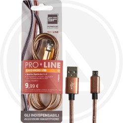 MICRO USB SMARTPHONE CABLE 1MT METALLIC GOLD "PROLINE"