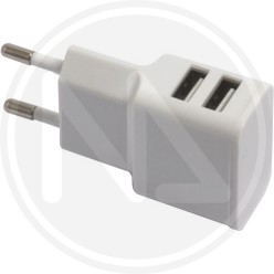 POWER SUPPLY 2 USB 2.4A WHITE