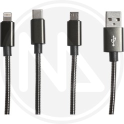 CAVO 3 IN 1 NERO FILO DIRETTO PER SMARTPHONE "proline"