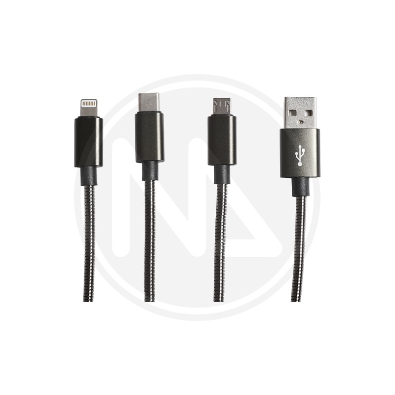 3 IN 1 BLACK CABLE DIRECT WIRE FOR SMARTPHONE