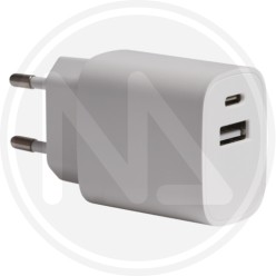ALIMENTATORE USB+TYPE C BIANCO PER SMARTPHONE "PROLINE"