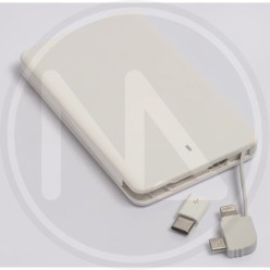 POWER BANK 5000MAH 3 IN 1 BIANCO